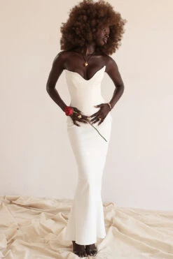 Ivory Strapless Corset Dress -Traumhafte Kleider 002919