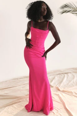 Hot Pink Corset Maxi Dress 22 Hot Pink Corset Maxi Dress -Traumhafte Kleider 003981