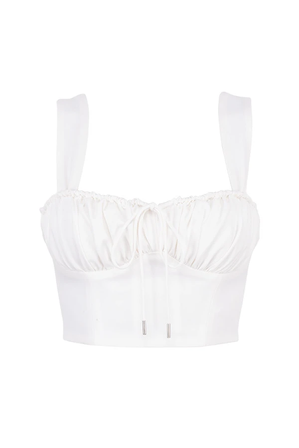 White Blouson Corset Top 15 White Blouson Corset Top – Bild 13