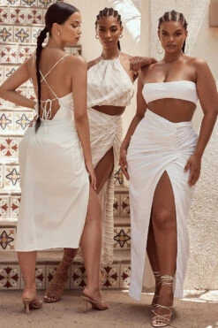 White Linen Mix Bandeau Top -Traumhafte Kleider 1596707408 jada white 21