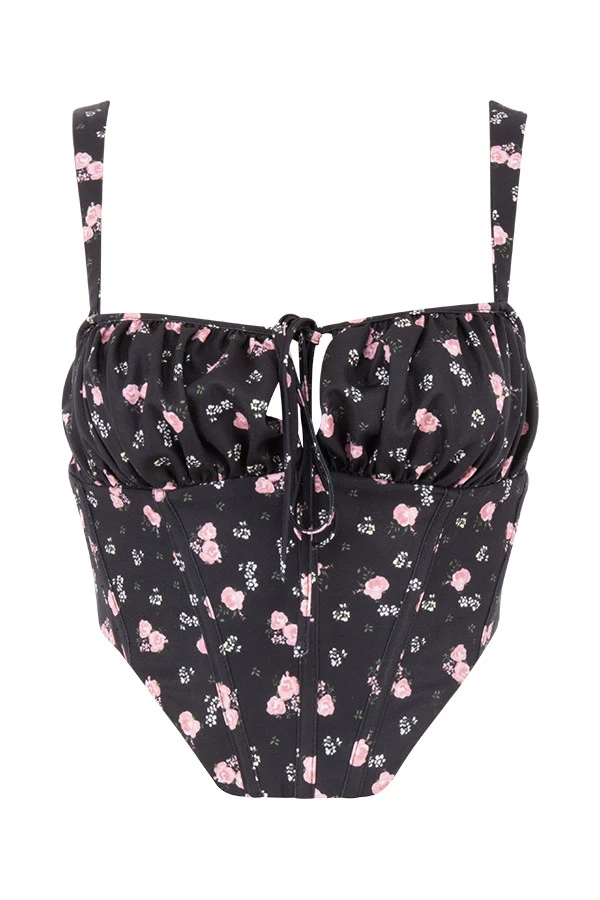 Black Floral Corset 16 Black Floral Corset – Bild 14