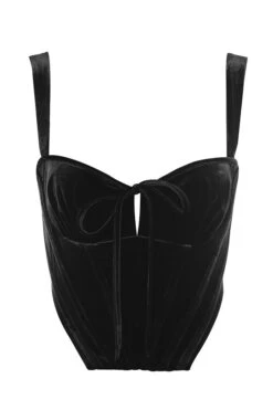 Black Velvet Cupped Corset Top -Traumhafte Kleider 1601965722 aayla black 01