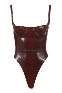 Raisin Latex Bustier Bodysuit -Traumhafte Kleider 1602556462 tia chocolate brown 01
