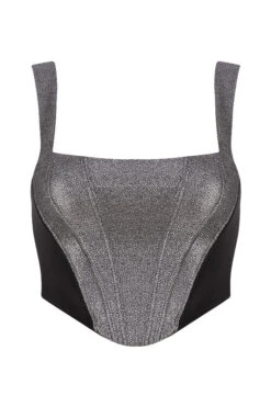 Silver Cropped Corset Top -Traumhafte Kleider 1603099725 sb6418 01