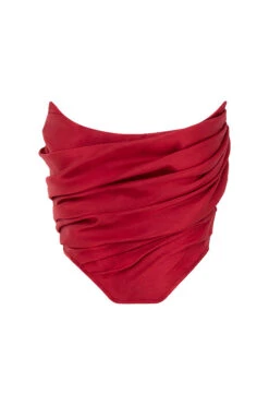 Red Taffeta Draped Corset -Traumhafte Kleider 1605674020 sb6748 01