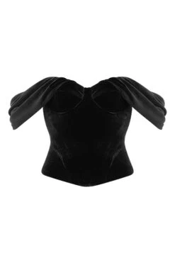 Black Velvet Draped Corset -Traumhafte Kleider 1605675047 sb6468 01