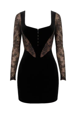 Black Velvet And Lace Corset Dress -Traumhafte Kleider 1606896510 sb6606 01