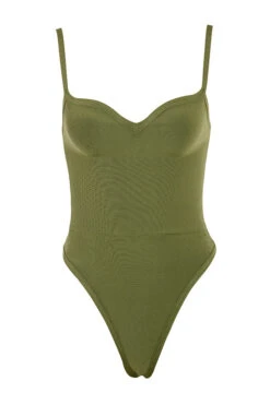 Olive Sweetheart Neckline Bandage Bodysuit -Traumhafte Kleider 1610526870 kamila olive 01