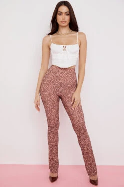 Animal Print Mesh Flared Trousers -Traumhafte Kleider 1613964259 flynn 1