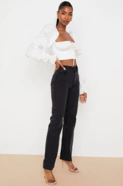 Black Vintage Fit High Waist Jeans -Traumhafte Kleider 1617265148 yara 3