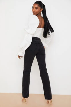 Black Vintage Fit High Waist Jeans -Traumhafte Kleider 1617265170 yara 5