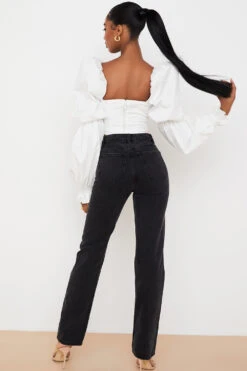 Black Vintage Fit High Waist Jeans -Traumhafte Kleider 1617265207 yara 4