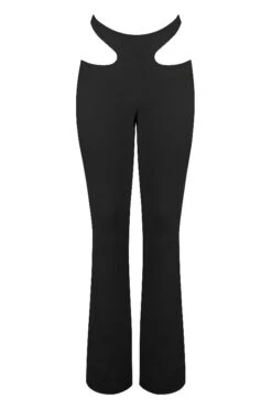 Black Crepe Cutout Trousers -Traumhafte Kleider 1618985694 sb7000a 01