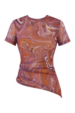 Purple Swirl Asymmetric T-shirt -Traumhafte Kleider 1619078639 sb7402 01