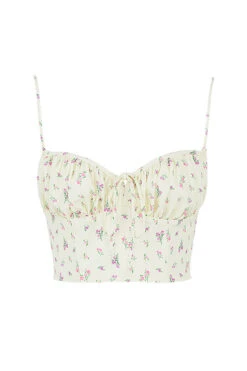 Lemon Ditsy Floral Gathered Bustier Top 27 Lemon Ditsy Floral Gathered Bustier Top -Traumhafte Kleider 1619085100 sb7398 01