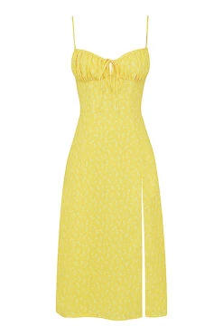 Yellow Floral Bustier Midi Dress 21 Yellow Floral Bustier Midi Dress -Traumhafte Kleider 1622796485 sb6530d 01