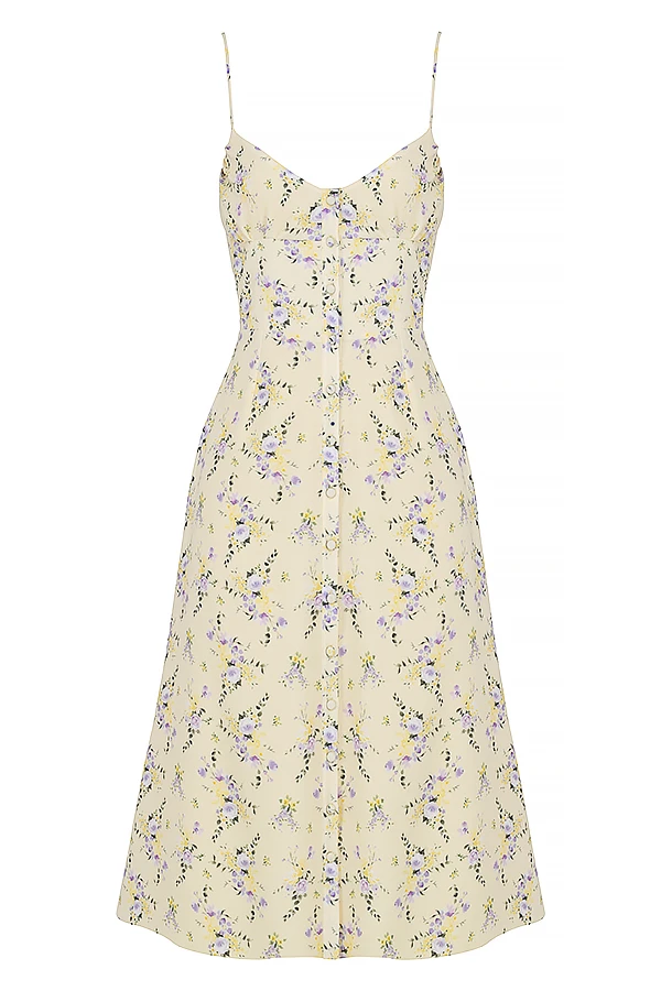 Lemon Floral Midi Sun Dress 12 Lemon Floral Midi Sun Dress – Bild 10