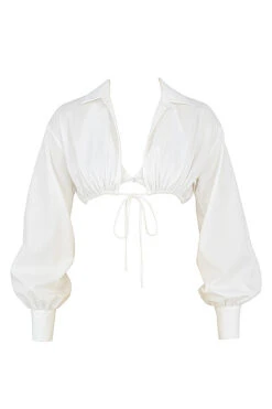 Mistress Rocks 'Wishlist' White Balloon Sleeve Cropped Shirt With Bralette 17 Mistress Rocks 'Wishlist' White Balloon Sleeve Cropped Shirt With Bralette -Traumhafte Kleider 1628842702 chr2643 01