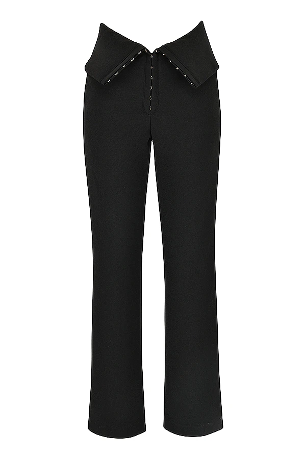 Black Fold Front Trousers 16 Black Fold Front Trousers – Bild 14