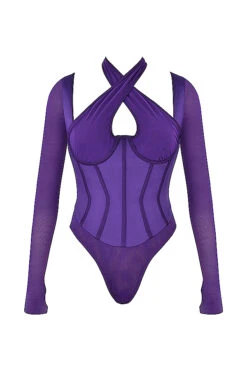 Grape Halterneck Corset Bodysuit -Traumhafte Kleider 1635307477 sb7704 01