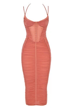 Rose Ruched Midi Dress -Traumhafte Kleider 1636049193 sb7760 01