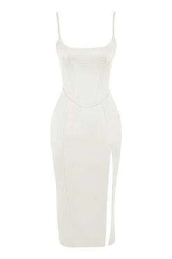 Ivory Satin Corset Midi Dress -Traumhafte Kleider 1636533439 sb7457c 01