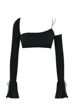 Black Crystal Trim Bandeau Top -Traumhafte Kleider 1637824509 sb7892 01