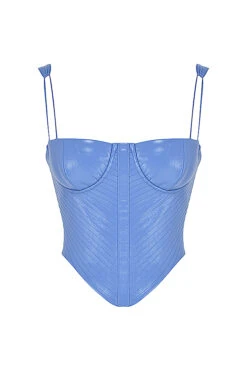 Cornflower Blue Vegan Leather Corset -Traumhafte Kleider 1640675154 sb7726 01