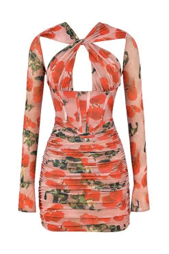 Rose Print Corset Mini Dress -Traumhafte Kleider 1643178890 sb8037 01