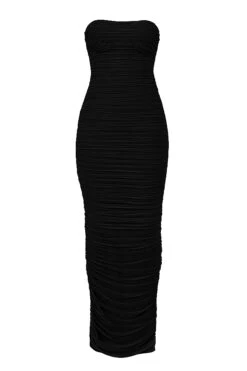Black Mesh Strapless Maxi Dress -Traumhafte Kleider 1643274082 sb8140a 01