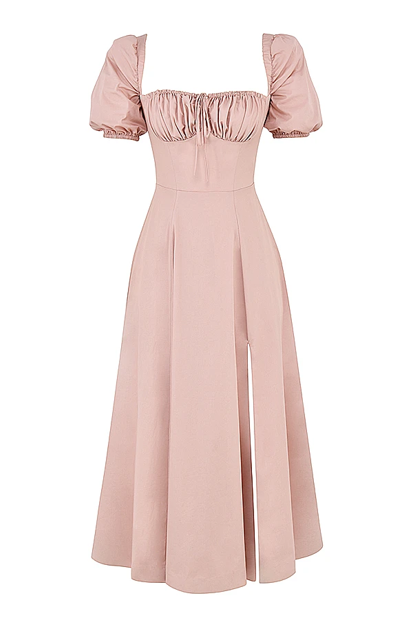 Blush Puff Sleeve Midi Dress 18 Blush Puff Sleeve Midi Dress – Bild 16