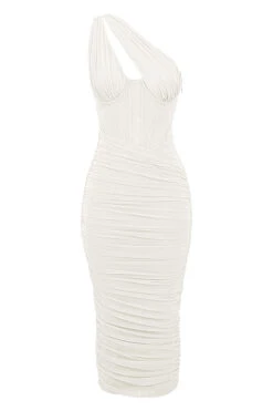 Ivory Asymmetric Cutout Midi Dress -Traumhafte Kleider 1645692621 sb8056b 01