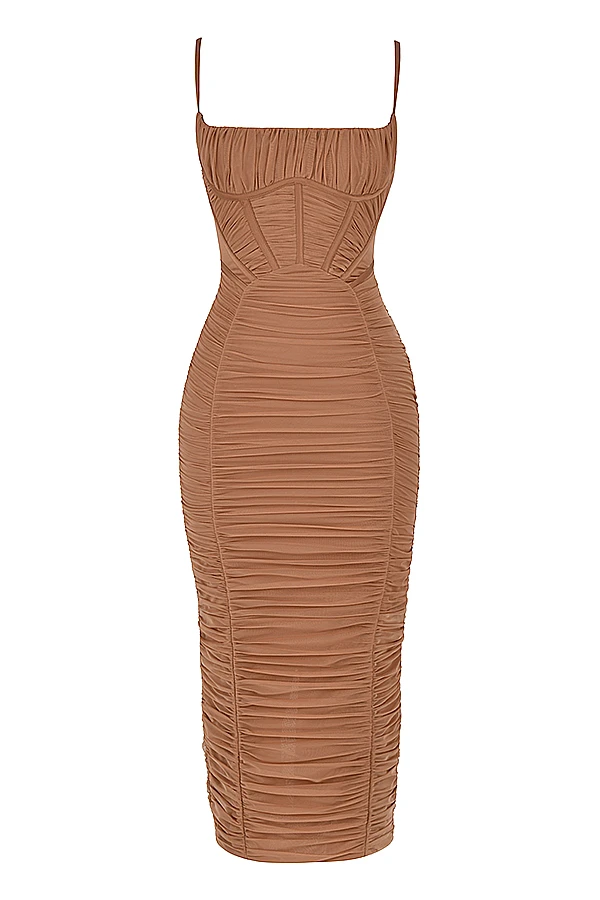 Mocha Corset Maxi Dress 13 Mocha Corset Maxi Dress – Bild 11