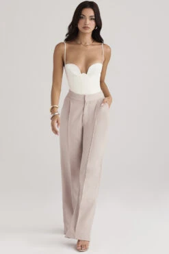 Beige Loose Fit Trousers