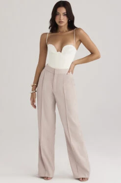 Beige Loose Fit Trousers -Traumhafte Kleider 1653276785 alivia 4