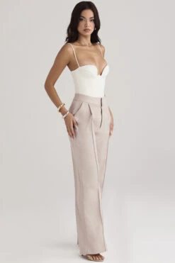 Beige Loose Fit Trousers -Traumhafte Kleider 1653276889 alivia 7