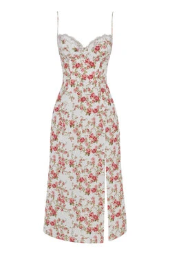 Rose Print Corset Midi Sundress -Traumhafte Kleider 1653468987 sb8407 01