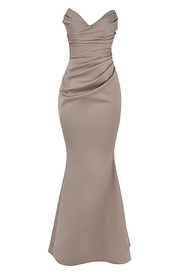 Mushroom Satin Strapless Gown 10 Mushroom Satin Strapless Gown – Bild 8