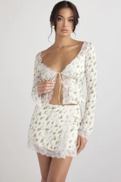 Garden Print Lace Trim Top -Traumhafte Kleider 1654244890 clarissanoemie 5