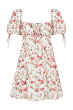 Rose Print Mini Dress -Traumhafte Kleider 1654483138 sb8408a 01