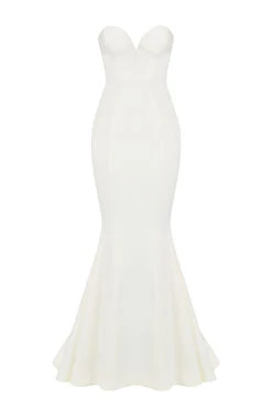 Ivory Satin Strapless Bridal Gown 40 Ivory Satin Strapless Bridal Gown -Traumhafte Kleider 1654484794 sb7303 01