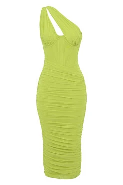 Lime Asymmetric Cutout Midi Dress -Traumhafte Kleider 1655359854 sb8056d 01