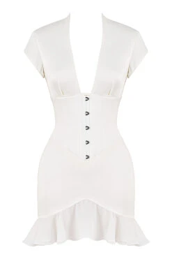 Ivory Ruffle Corset Dress -Traumhafte Kleider 1658725599 sb8380 01