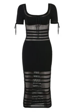 Black Openwork Knit Midi Dress -Traumhafte Kleider 1665540760 lilla black 01