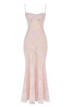 Soft Pink Floral Lace Back Maxi Dress -Traumhafte Kleider 1665561246 sb8456 01