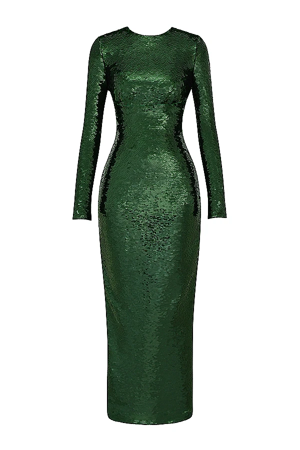 Pine Green Sequin Maxi Dress 15 Pine Green Sequin Maxi Dress – Bild 13