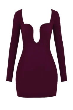 Merlot Plunge Corset Dress -Traumhafte Kleider 1669189853 sb8665 01