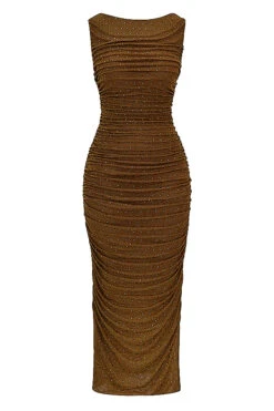 Coffee Crystallised Maxi Dress -Traumhafte Kleider 1669713201 sb8771 01
