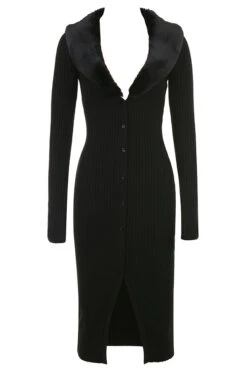 Black Faux Fur Trim Dress 29 Black Faux Fur Trim Dress -Traumhafte Kleider 1670486445 raine black 01