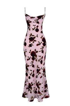 Pink Devore Maxi Dress -Traumhafte Kleider 1673337322 sb8872 01